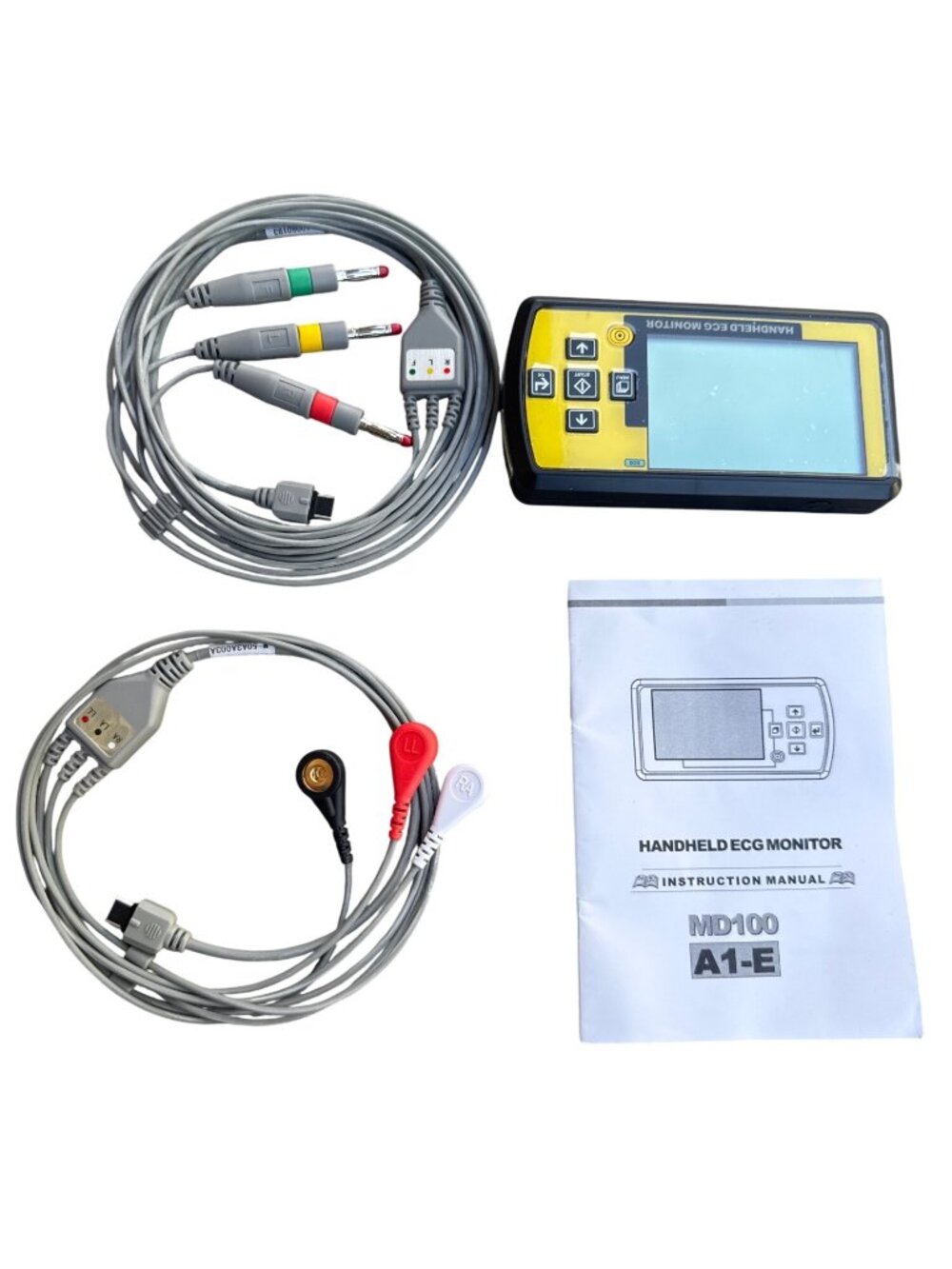 Handheld ECG Monitor MD100A1-E With Cables & Manual Portable Heart Monitoring De